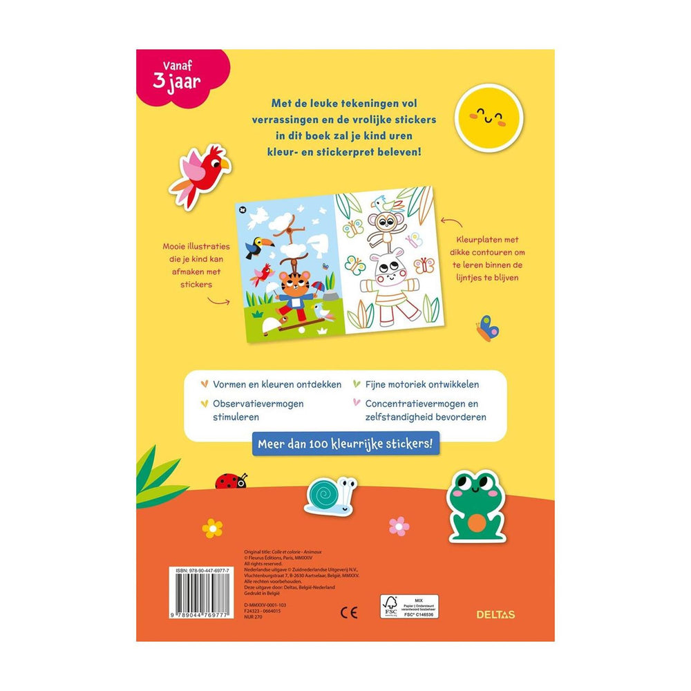 Deltas kleur- en stickerpret - vrolijke dieren
