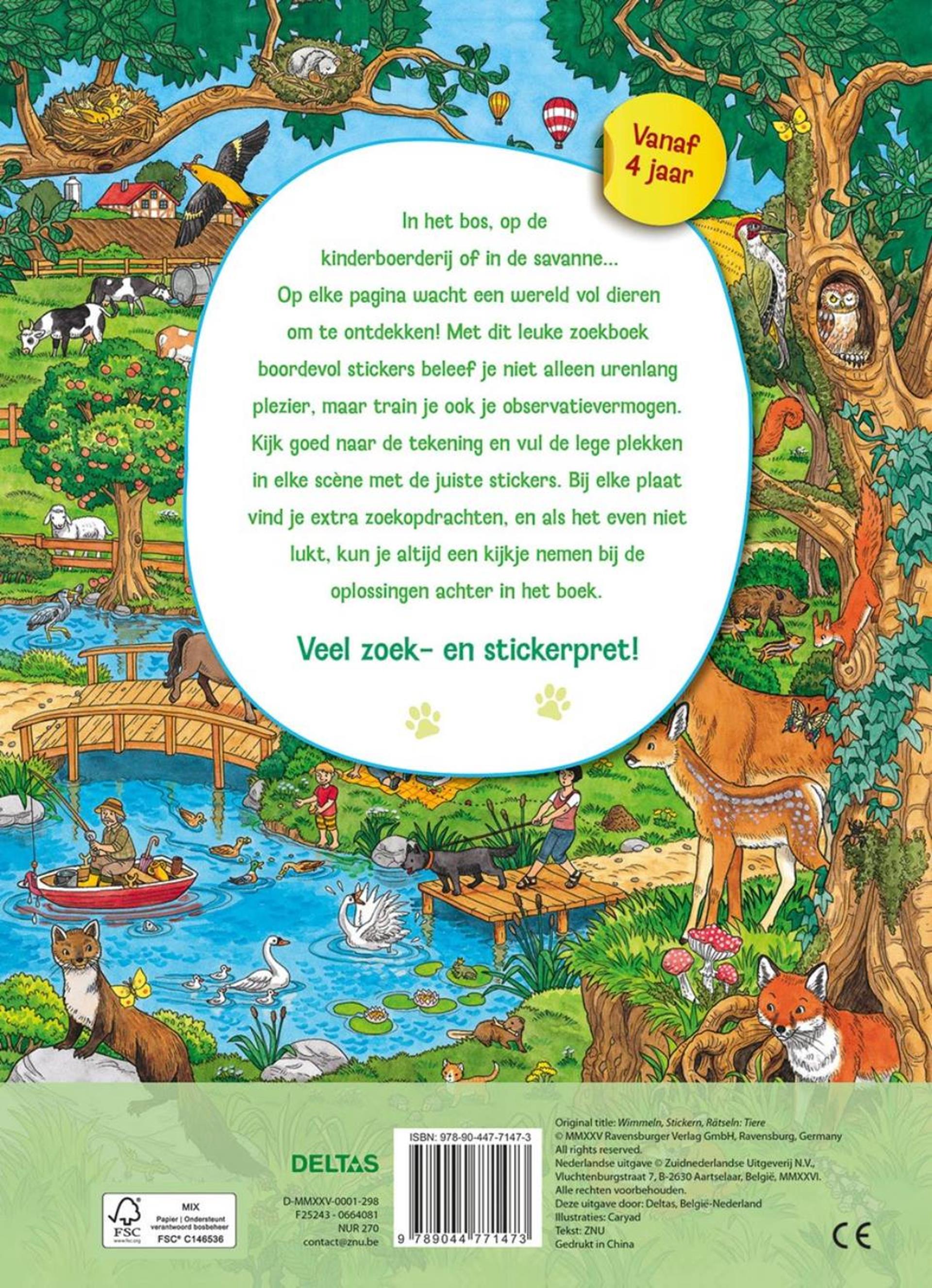 Deltas mijn leuke zoekboek met stickers - dieren