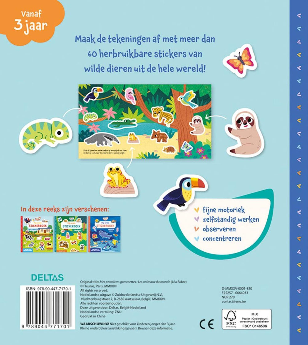 Deltas mijn eerste stickerboek kleine handjes dieren van de wereld