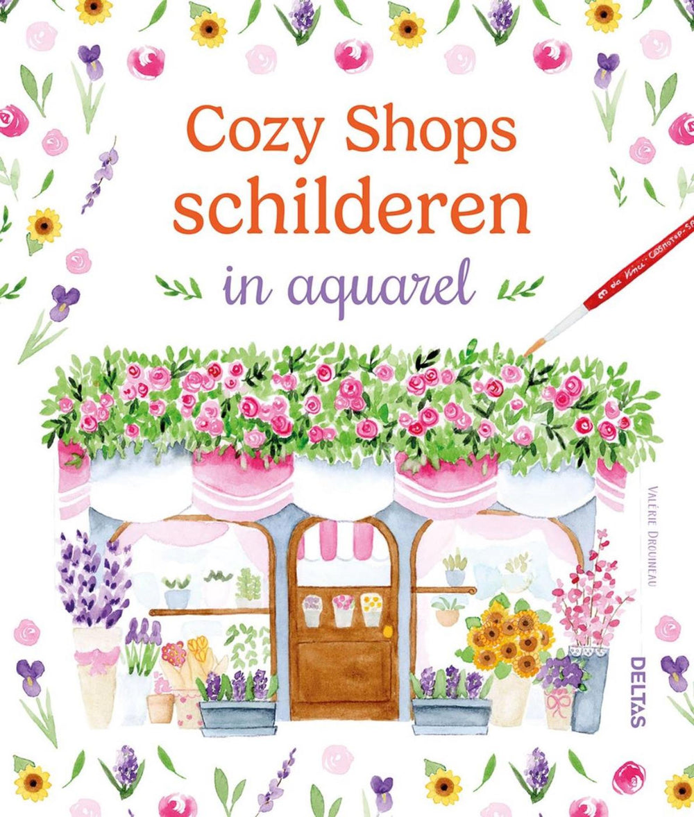 Deltas cozy shops schilderen in aquarel