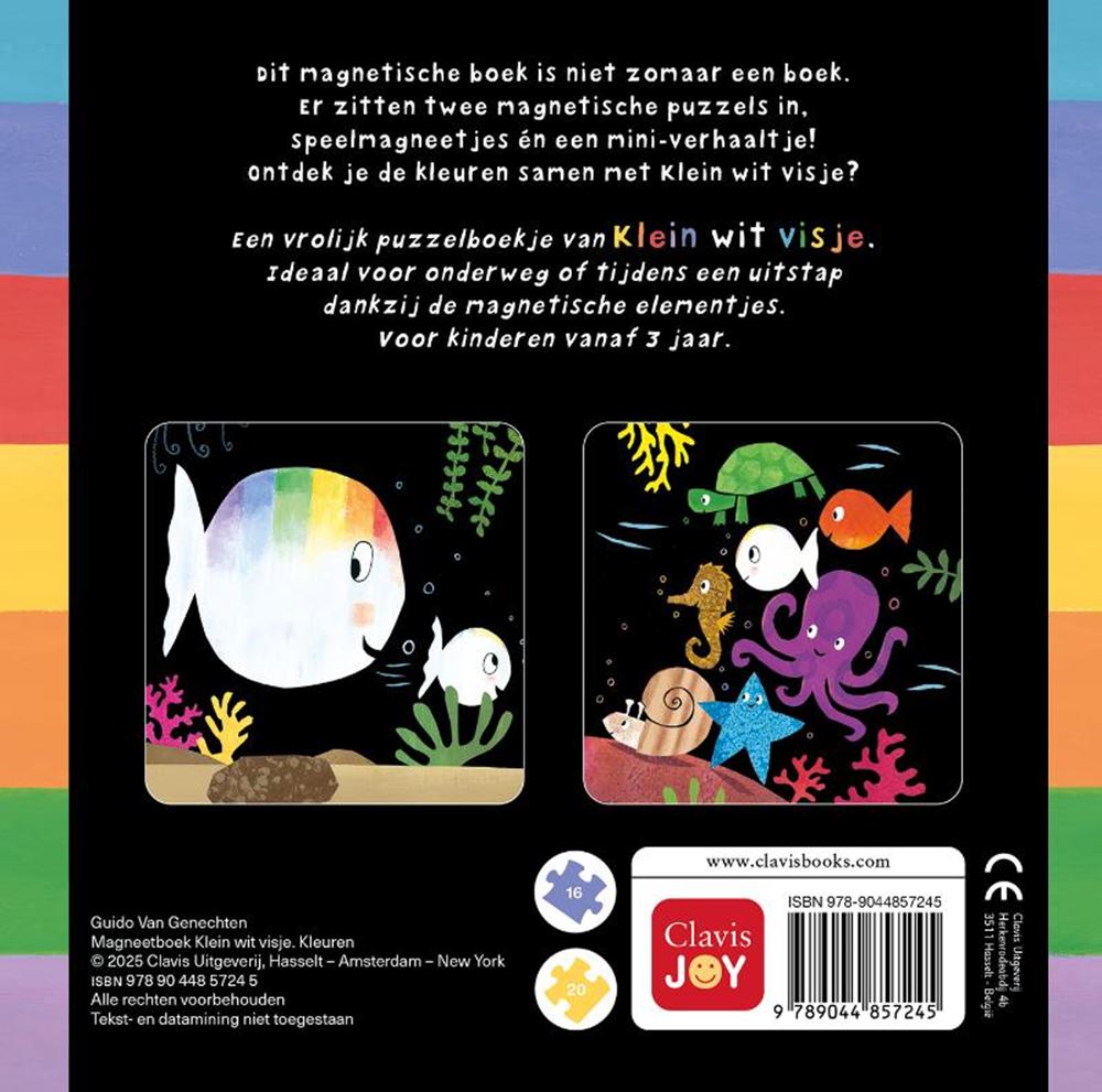 Magneetboek klein wit visje. 3+