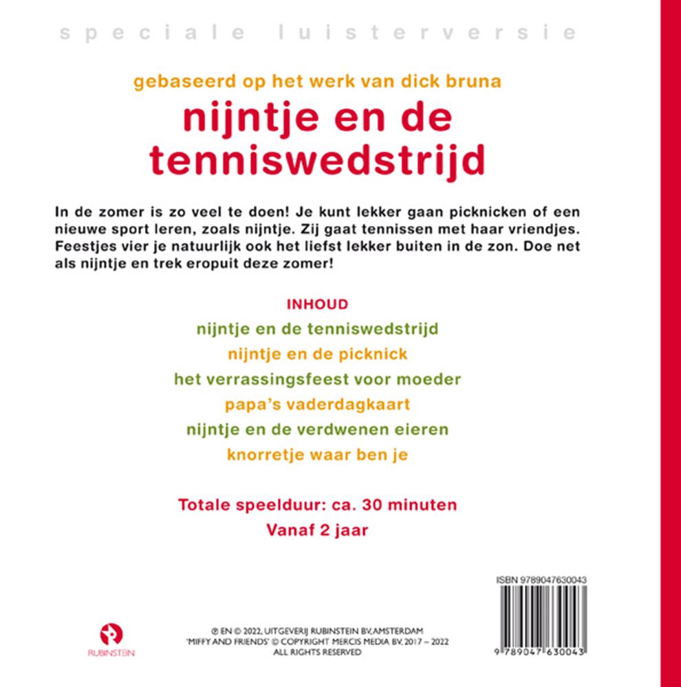 Nijntje en de tenniswedstrijd. 3+