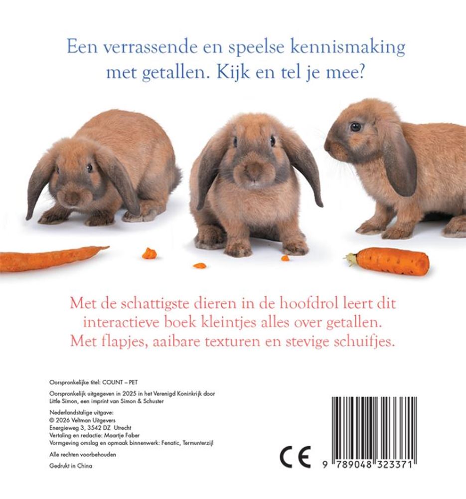 Kartonboek tellen - dieren 1+