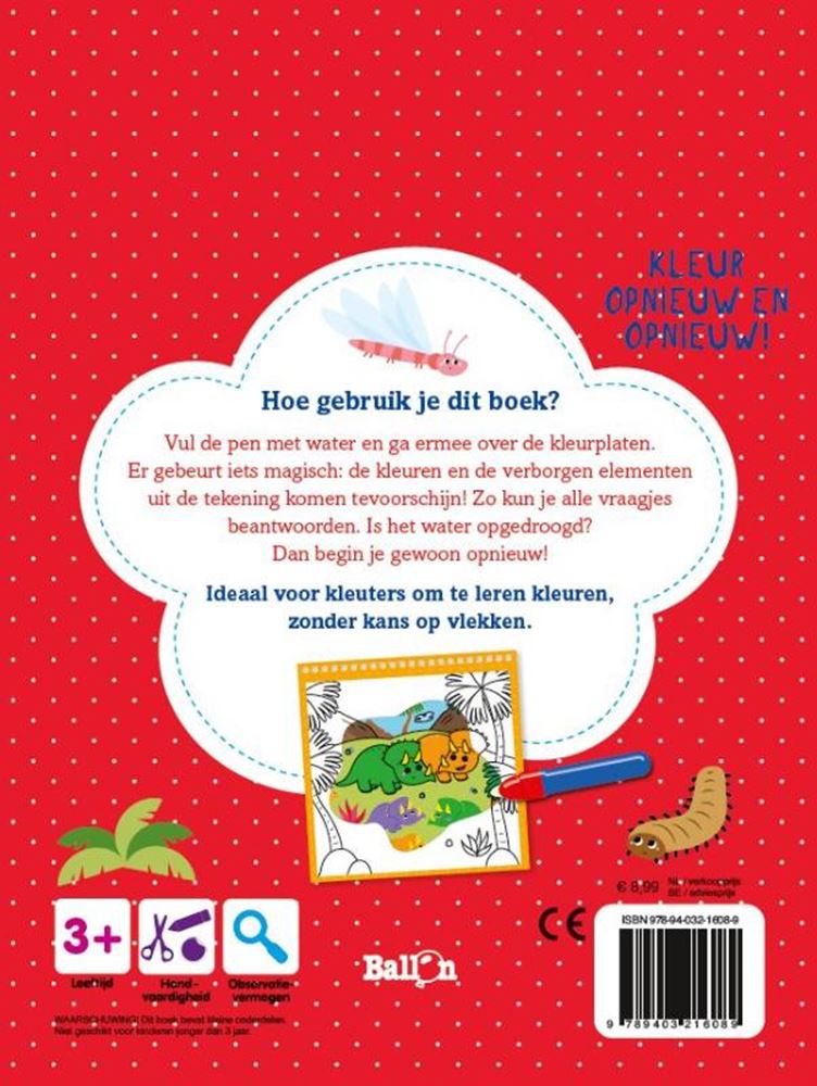 Kleuren met water: dinosaurussen. 4+