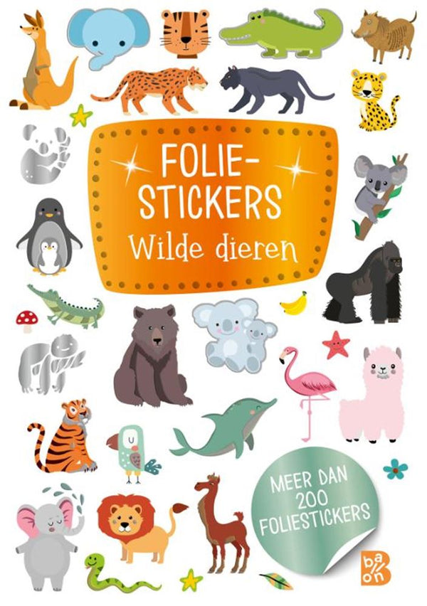 Standaard uitgeverij glitter foliestickers - wilde dieren