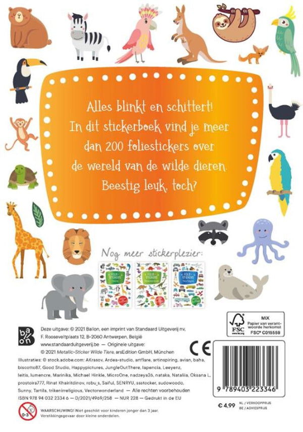 Standaard uitgeverij glitter foliestickers - wilde dieren