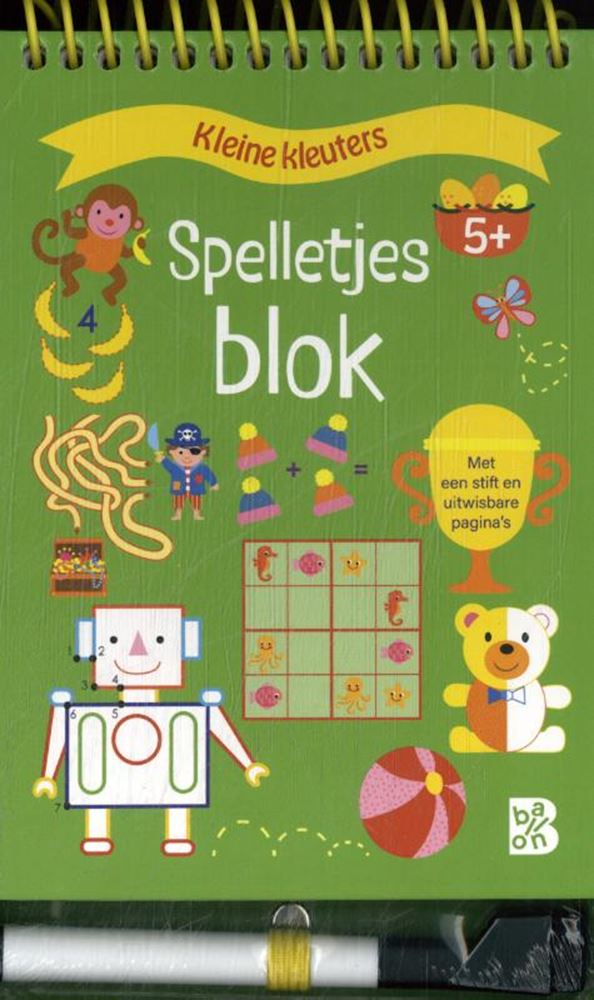 Standaard uitgeverij spelletjesblok met viltstift 5+