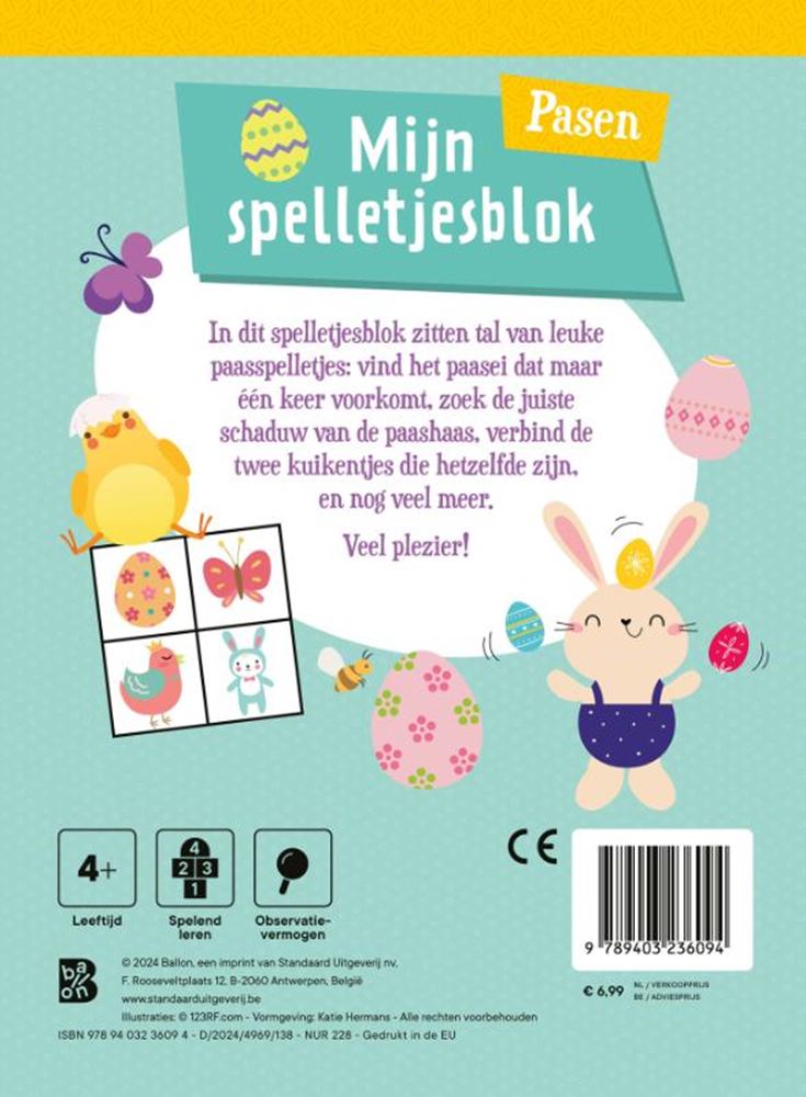 Mijn spelletjesblok pasen 4+
