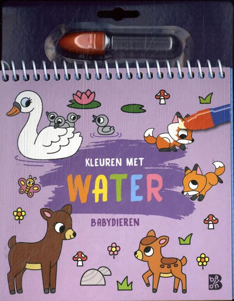 Standaard uitgeverij kleuren met water - babydieren