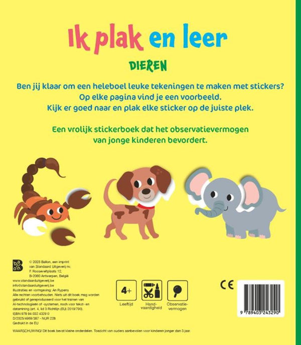 Standaard uitgeverij ik plak en leer - dieren 4-5 jaar