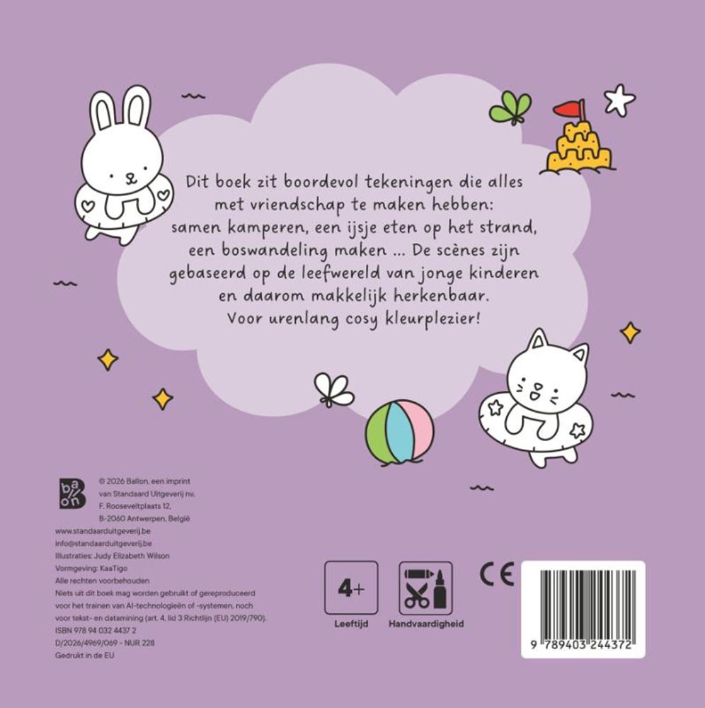 Cosy kleurboek: leuke vriendjes 4+