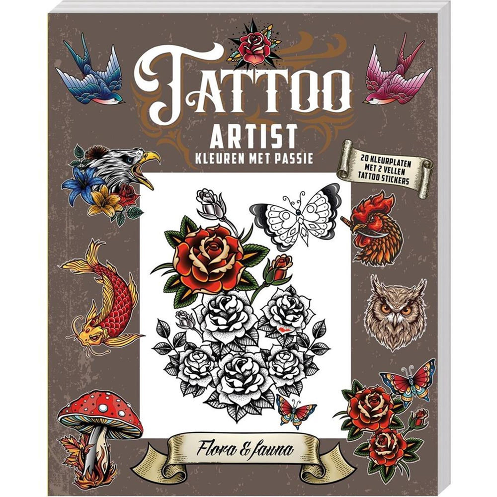 Imagebooks tattoo artist kleurboek - flora fauna