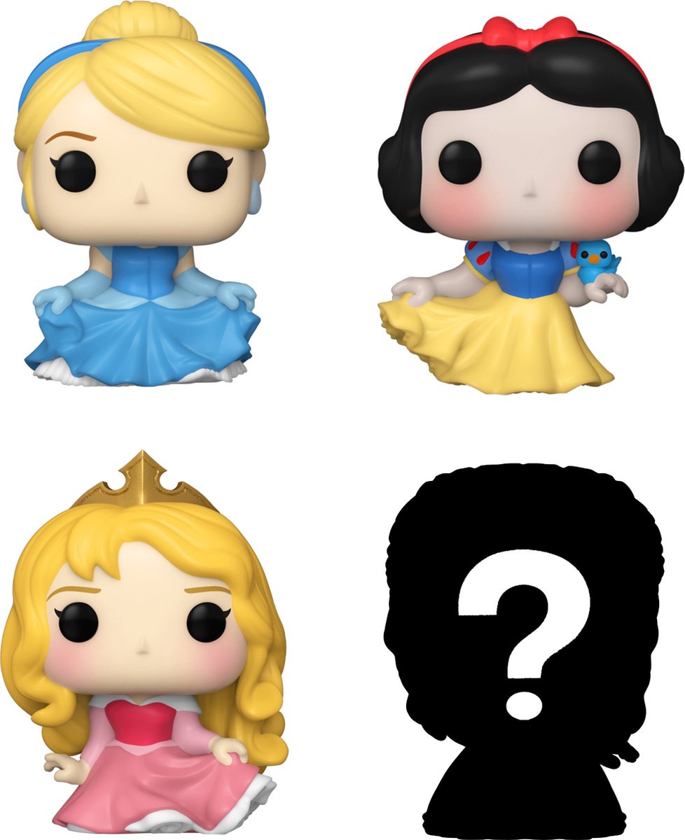 Funko bitty pop: disney princess 4-pack series 3 - cinderella 222 - snow white 339 - aurora 325 + mystery