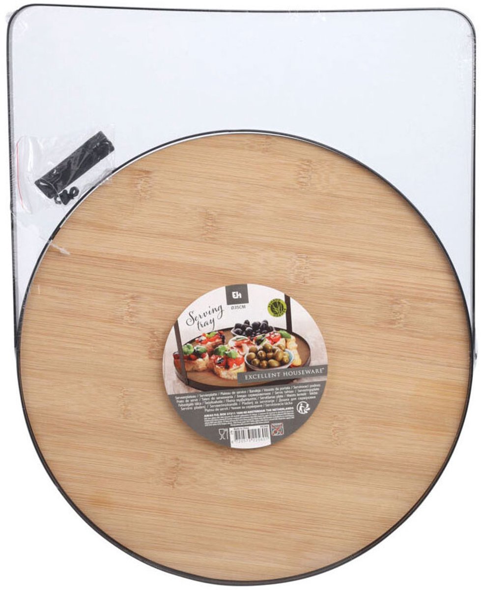Koopman serveerplateau bamboe metaal, 35cm
