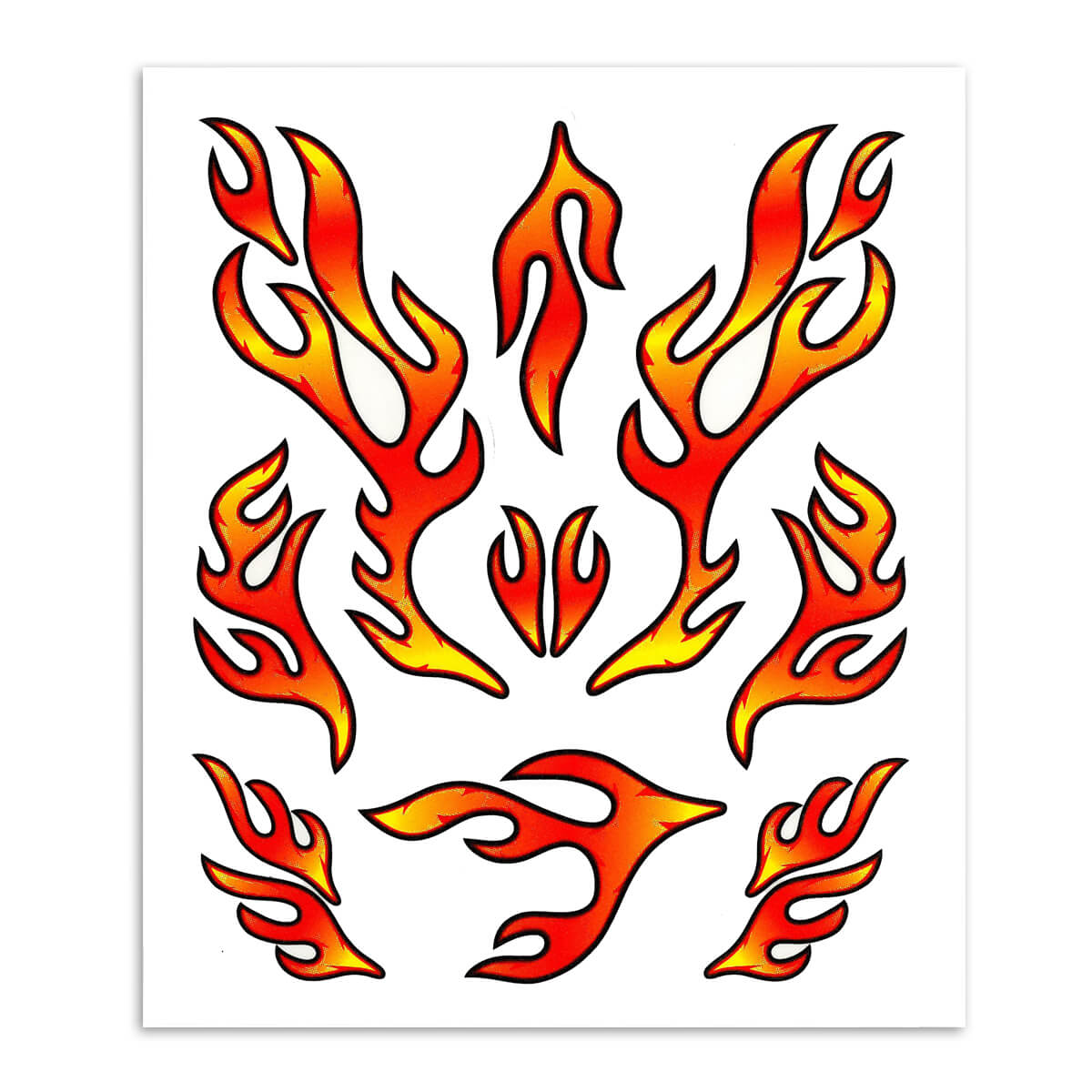 Jeu d'autocollants flammes rouges