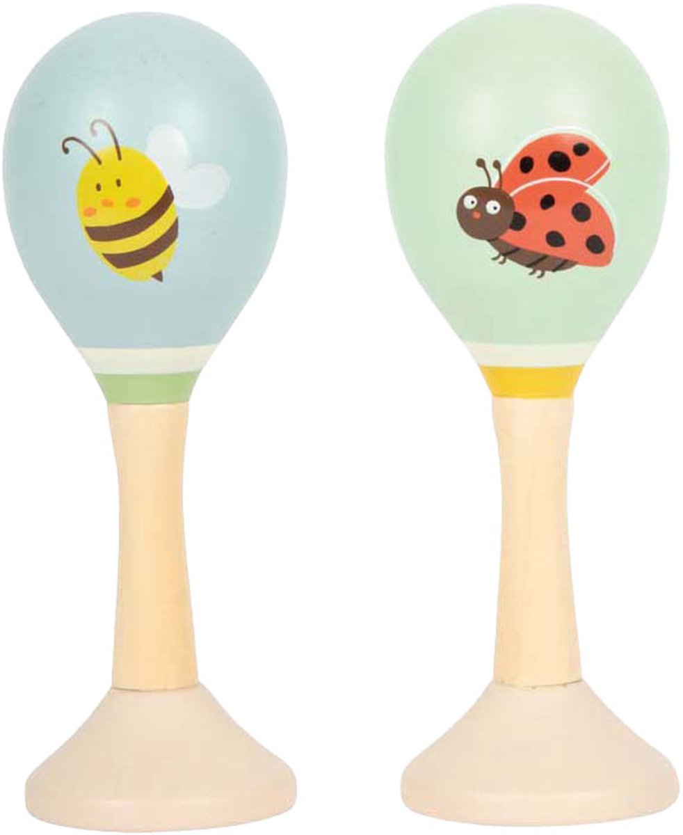 Small foot - houten maracas tiny friends - 2st.
