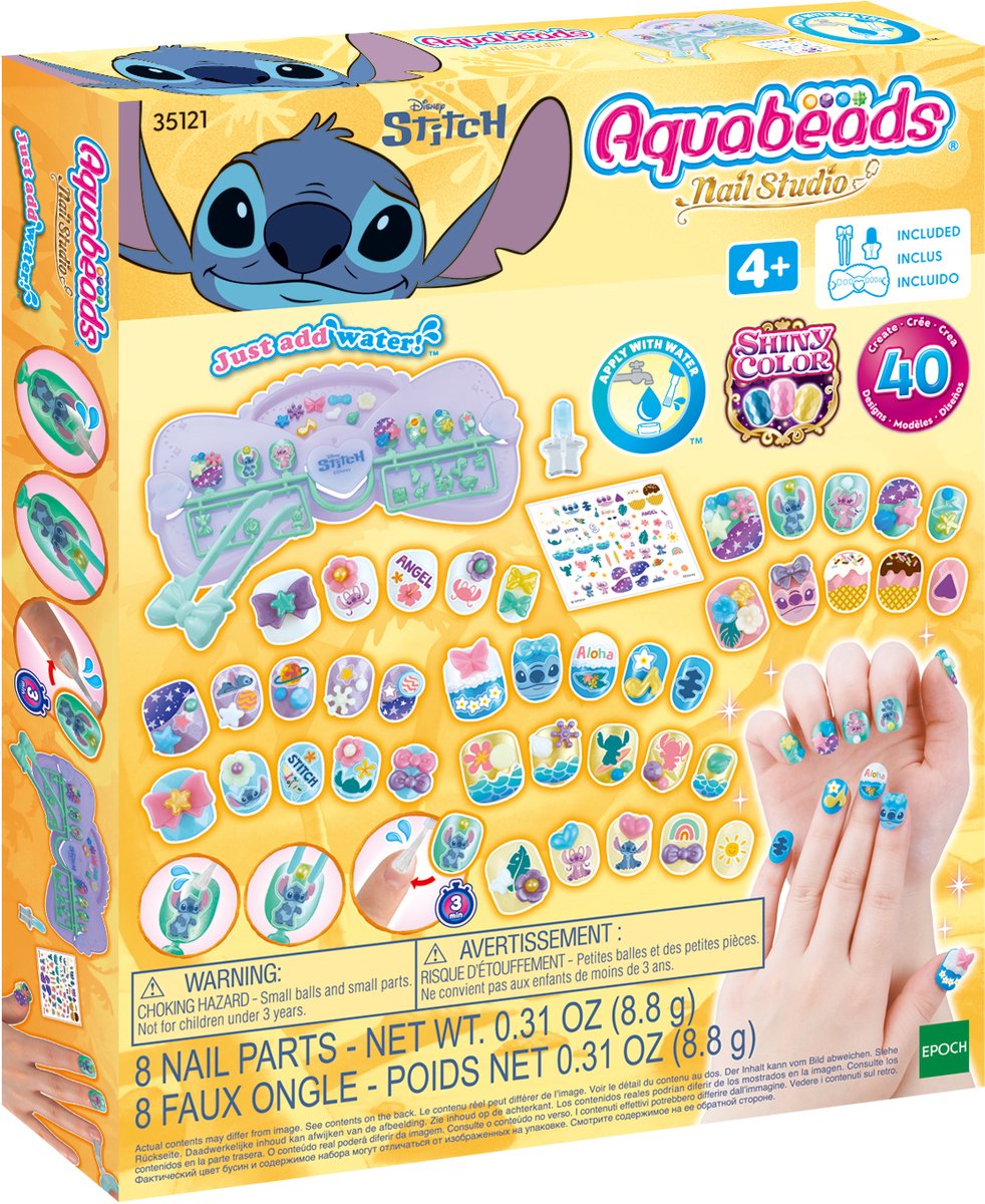 Aquabeads stitch nail studio designer kit- kindernagels- plakken door water