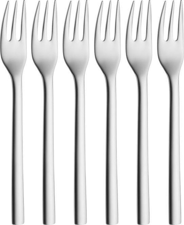 Wmf nuova - taartvorkjes - 6 stuks - rvs - elegant design - vaatwasserbestendig