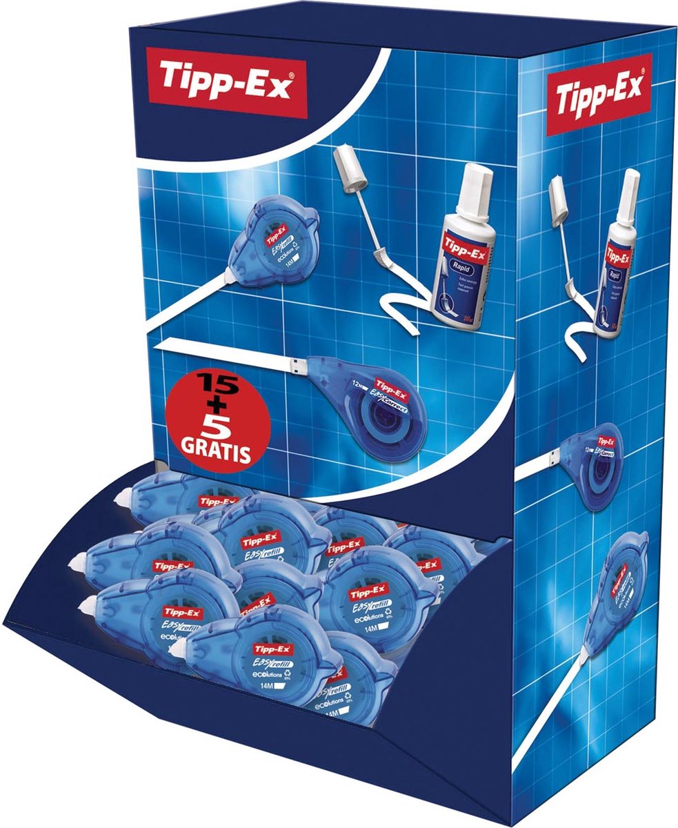 Tipp-ex correctieroller ecolutions easy refill doos van 20 stuks (15 + 5 gratis)