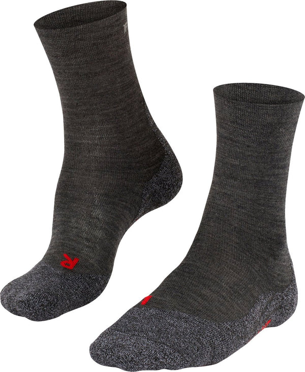 Falke tk2 sensitive anti-blaar dik wol functioneel materiaal wandelsokken dames grijs - maat 39-40