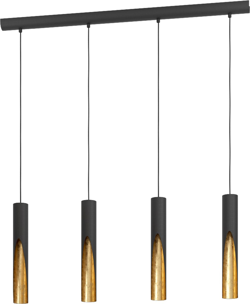 Eglo barbotto hanglamp - gu10 - 92,5 cm - zwart goud - staal