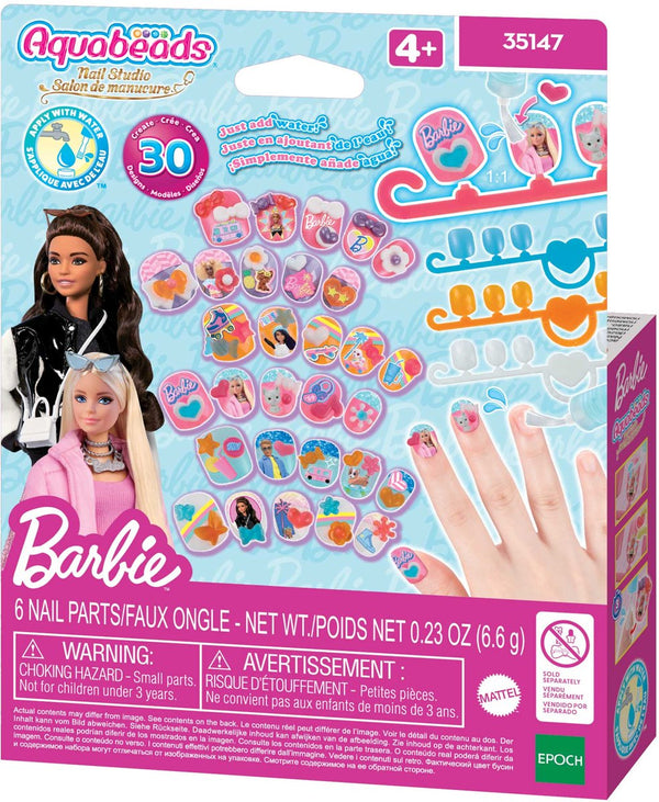 Aquabeads barbie nagel navullingsset- 30 kinder nagels die plakken met water
