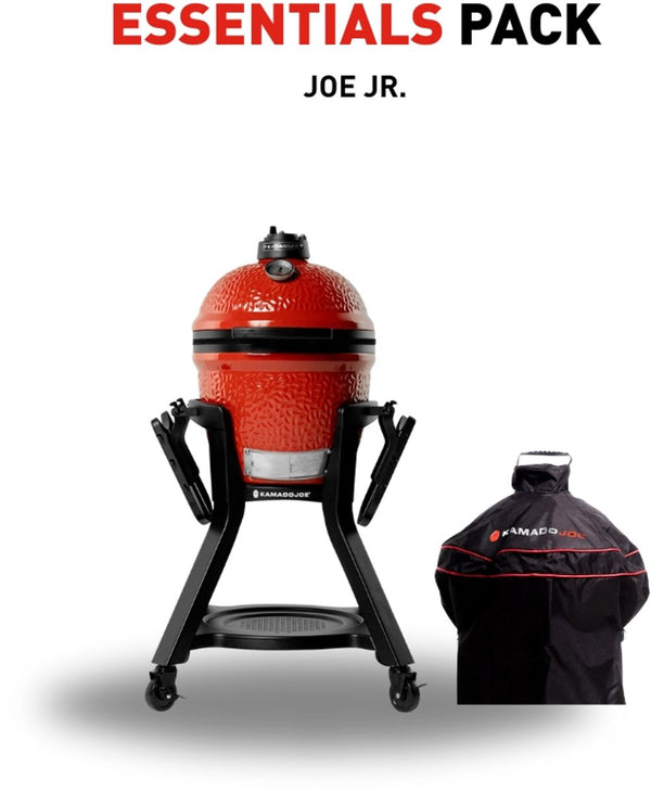 Kamadojoe kamado joe® joe junior complete set – compacte keramische kamado bbq ø34 cm met onderstel en hoes – houtskool barbecue voor balkon, camping en terras