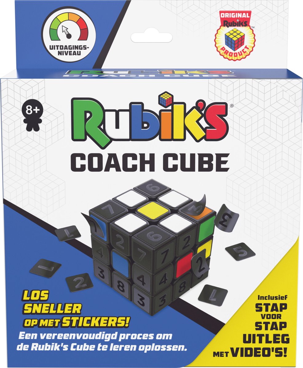 Rubik's coach cube - leer de kubus van 3x3 op te lossen met stickers handleiding en video's