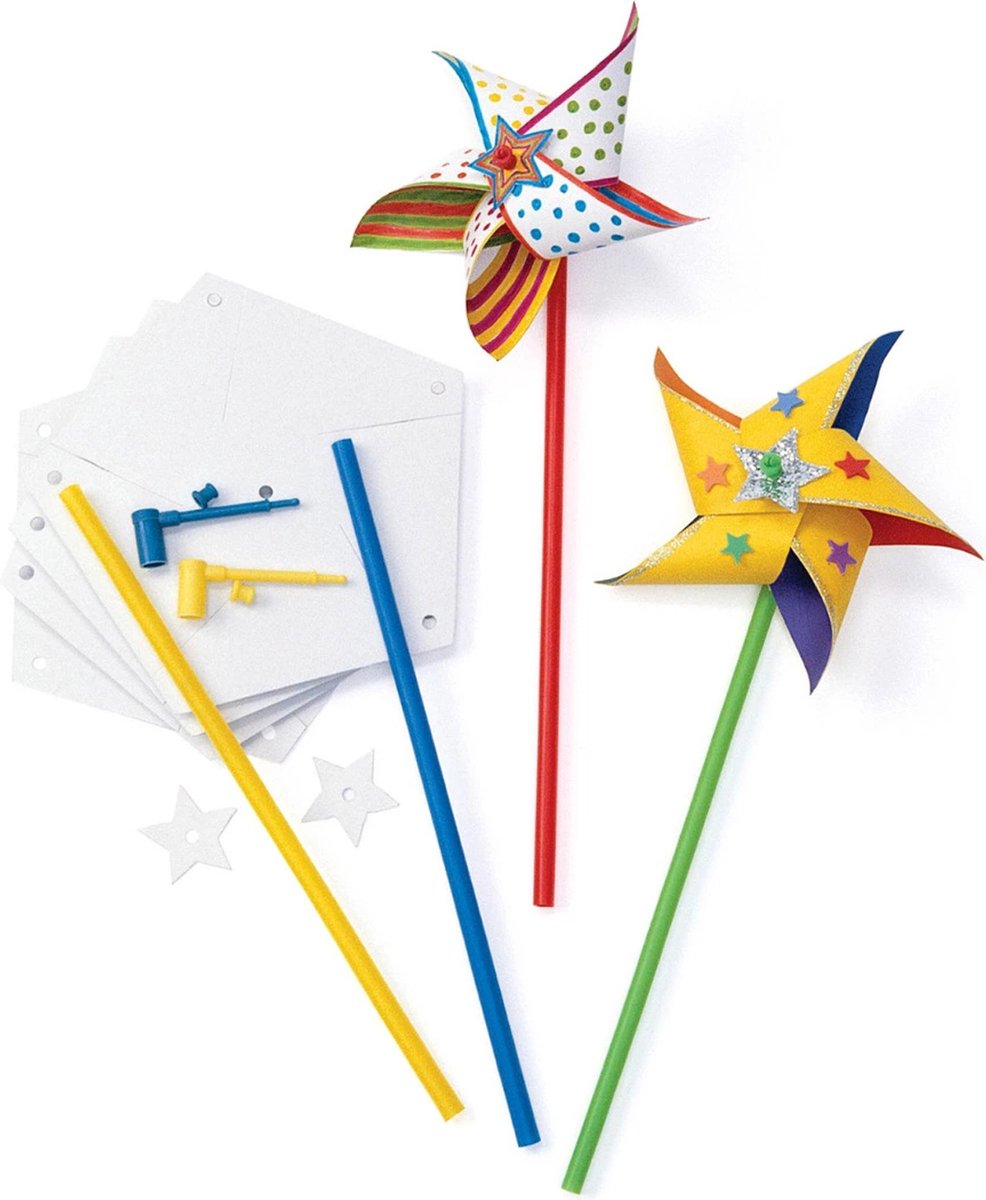 Colorations windmolen knutselset - diy windmolen maken, 24 stuks.