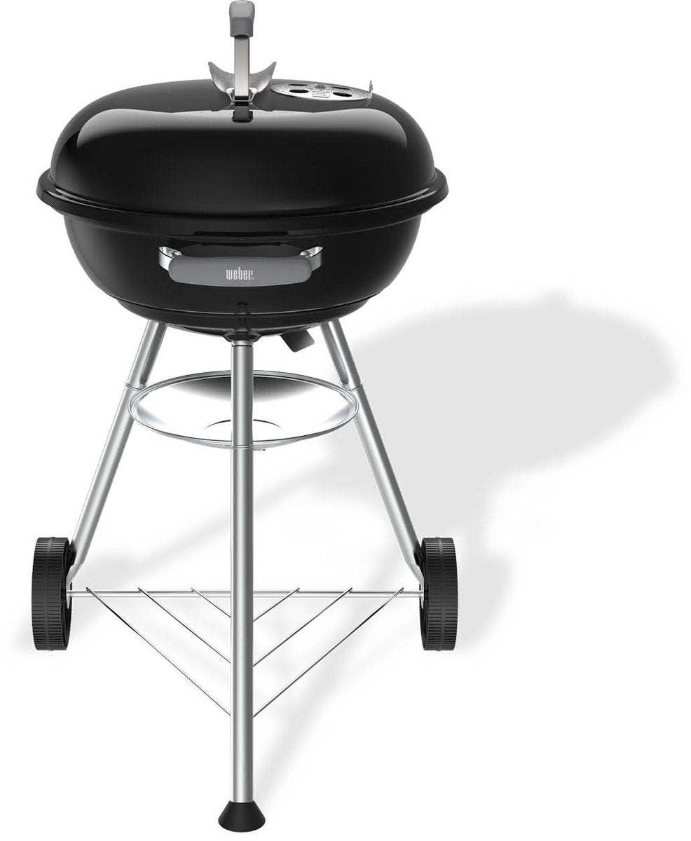 Weber compact kettle - ø 47 cm grillrooster - houtskoolbarbecue - zwart - asopvangschaal - 2 duurzame, weerbestendige wielen - handige dekselhaak - kras- en roestbestendig
