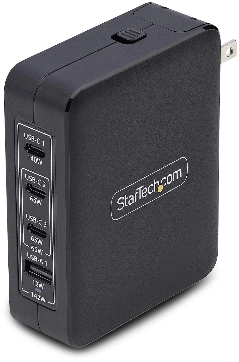 Startech .com 140w usb-c wandlader, 3x usb-c 1x usb-a, apfc, pd 3.1 internationale gan power adapter voor macbook dell xps inspiron