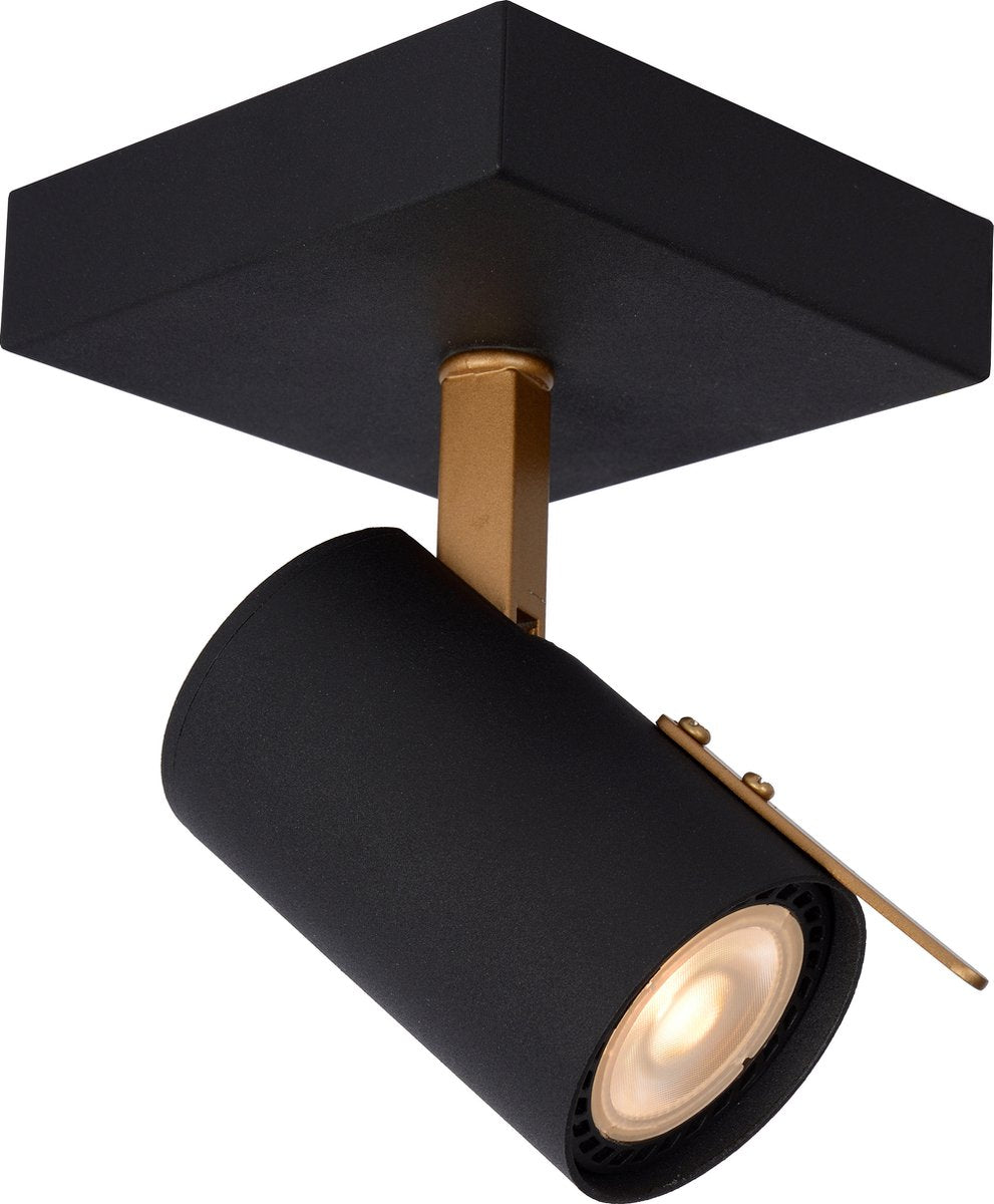 Lucide grony - plafondspot (plafondlamp) - led dim to warm - gu10 - 1x5w 2200k 3000k - zwart