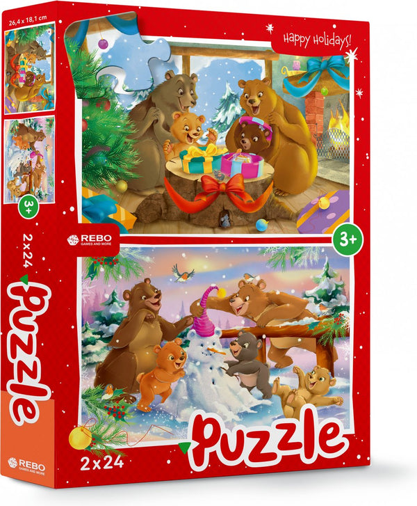 Rebo Jigsaw Puzzle 2x24 Pieces - Christmas