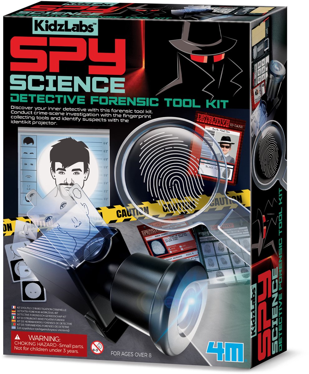 4m wetenschap en spel - jouw forensische toolbox - detective - kidzlabs - spy science - 5+