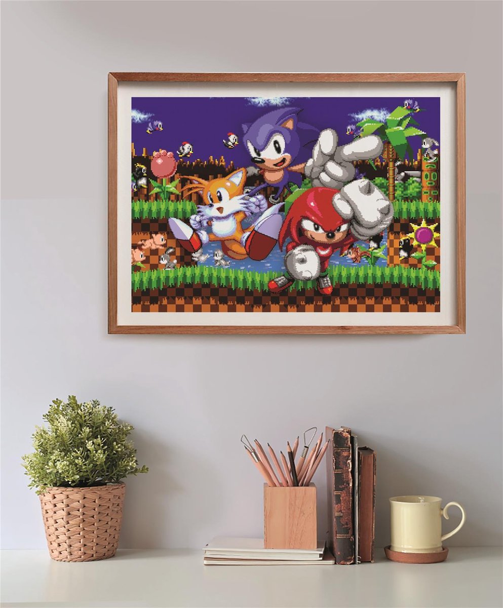 Clementoni sonic 64 bit - legpuzzel 500 stukjes cubo - gaming puzzel in bewaardoos - speelgoed voor volwassenen vanaf 14 jaar