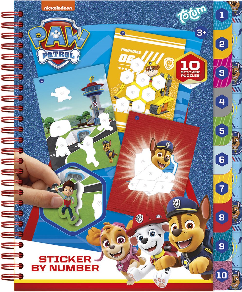 Totum Paw Patrol stickers op nummer boek