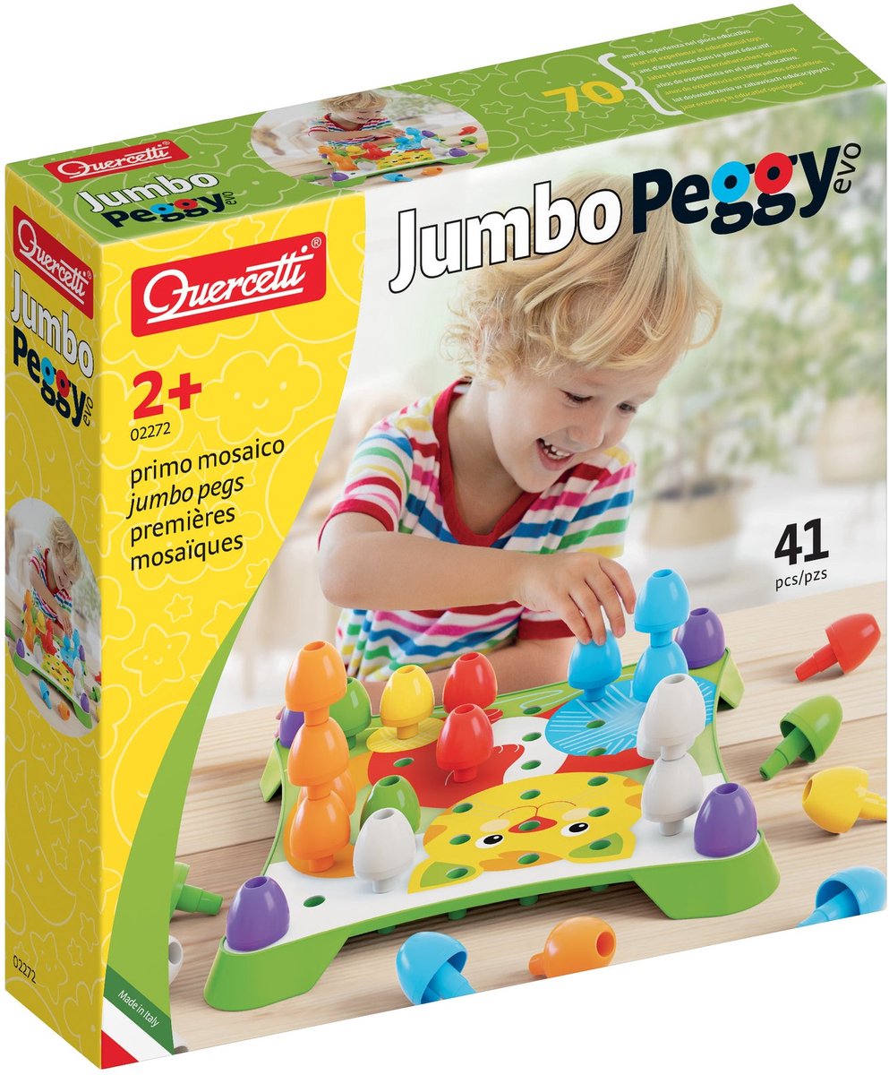 Quercetti educational mosaic toy jumbo peggy evo 41 pins.