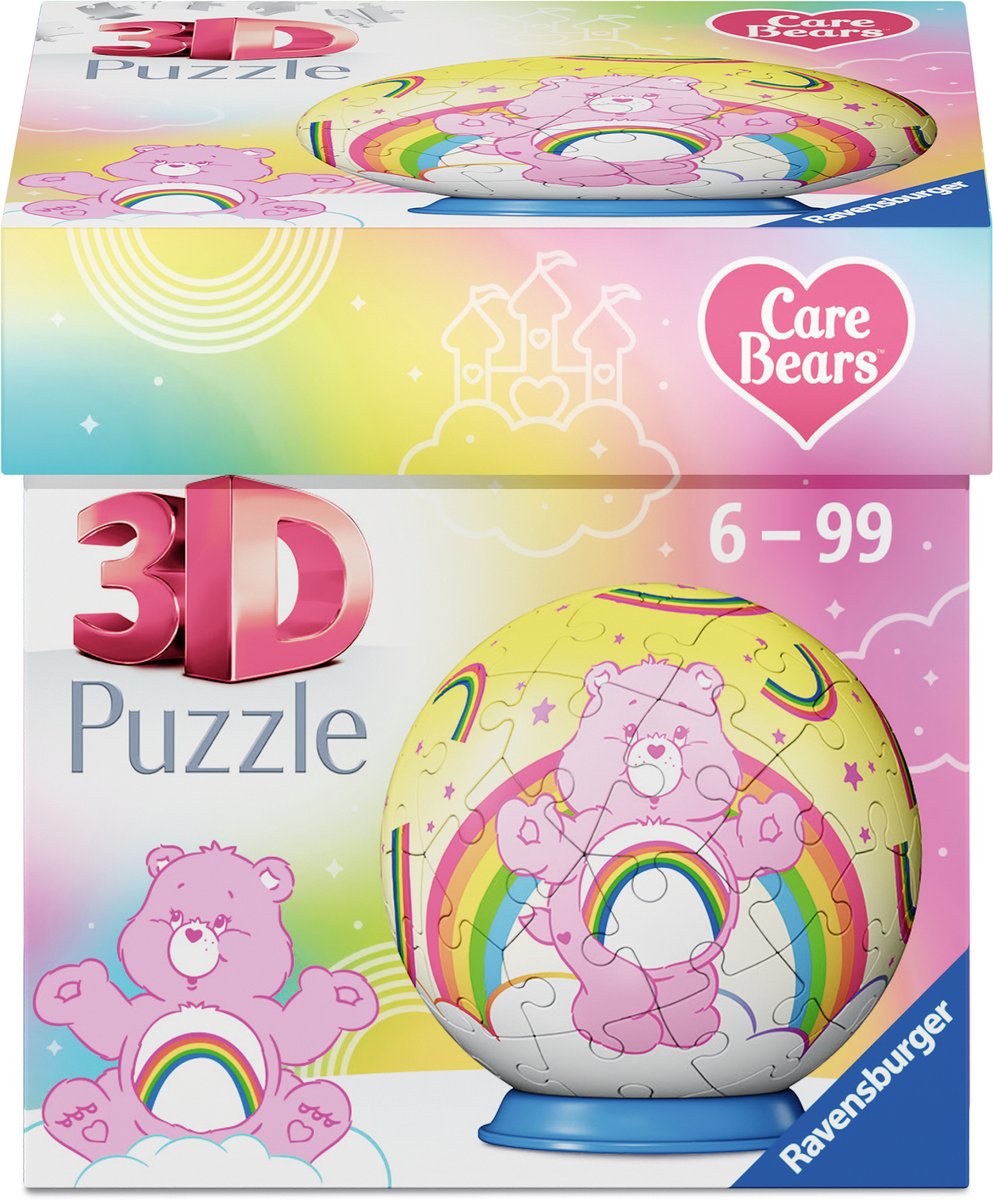 Ravensburger – care bears: cheer bear – 3d puzzle-ball – 55 stukjes