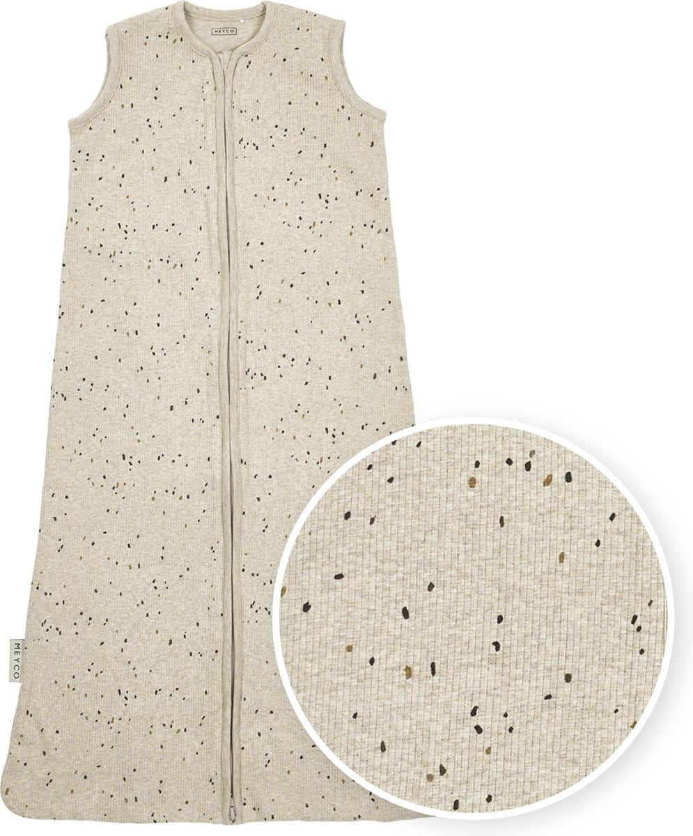 Meyco baby rib mini spot baby zomerslaapzak - sand melange - 70cm - 0.3 tog