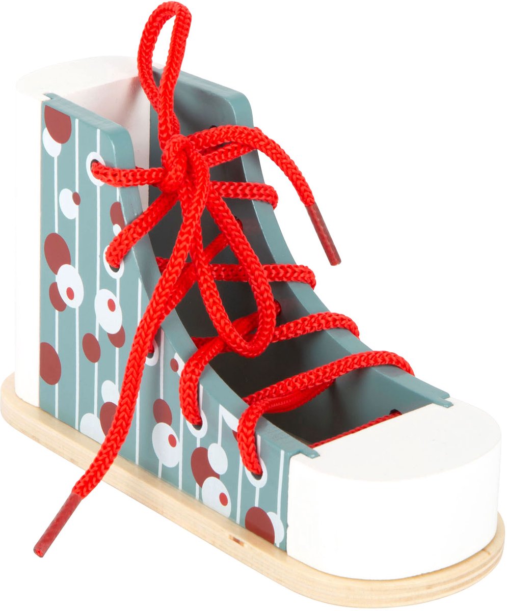 Small foot - wooden lacing shoe with shoelace