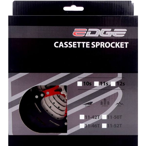 Edge cassette 11 speed csm9011 11-52t - zilver zwart