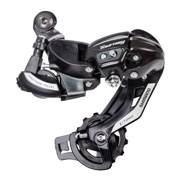 Shimano Tourney TZ500 6-speed achterderailleur. voor bevesting op derailleurpad,(hangverpakking)