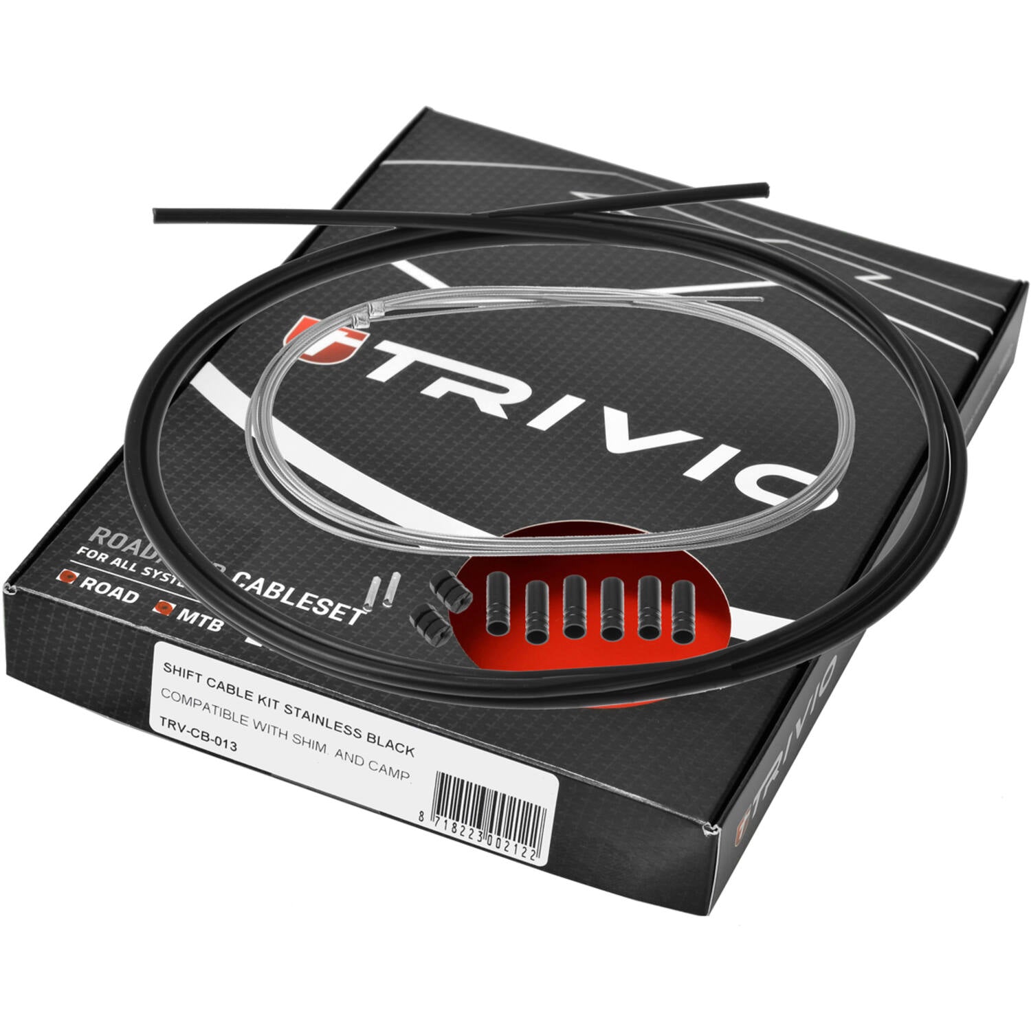 Trivio - derailleur kabelset rvs compleet zwart