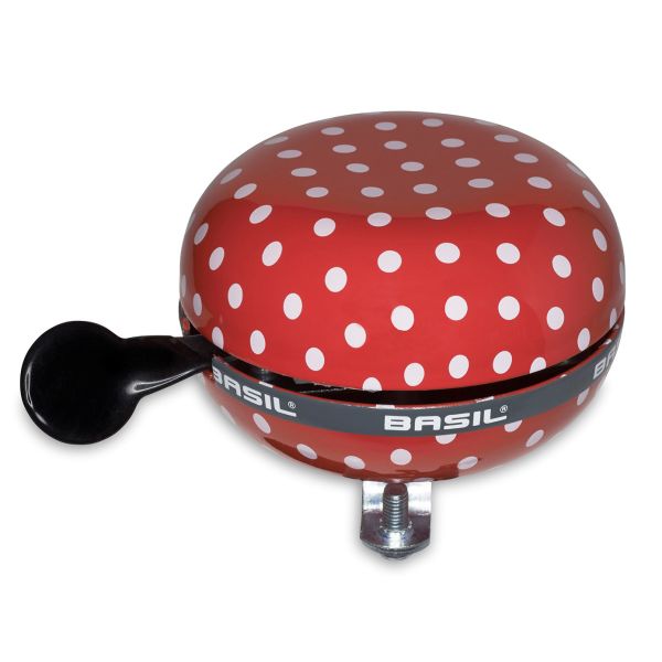 Basil Polkadot - fietsbel - 80 mm - rood wit