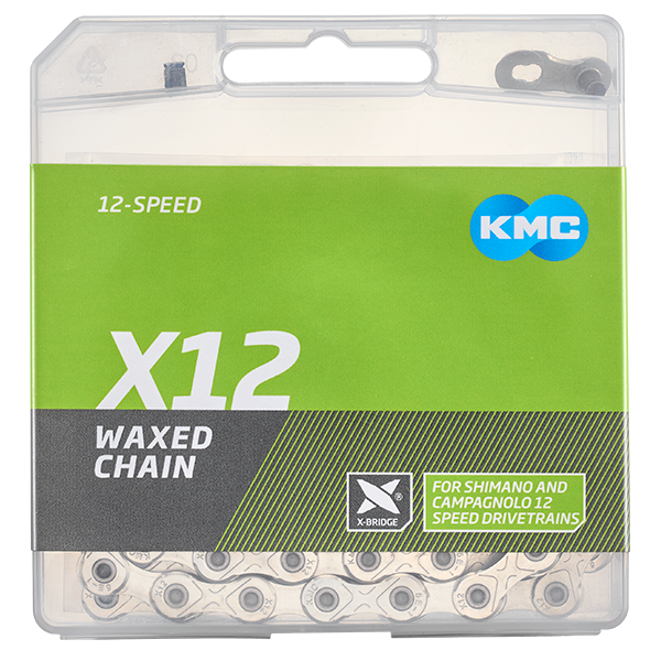 Kmc kette x12 chains x12 silver 1 2 x 11 128 126gl waxed