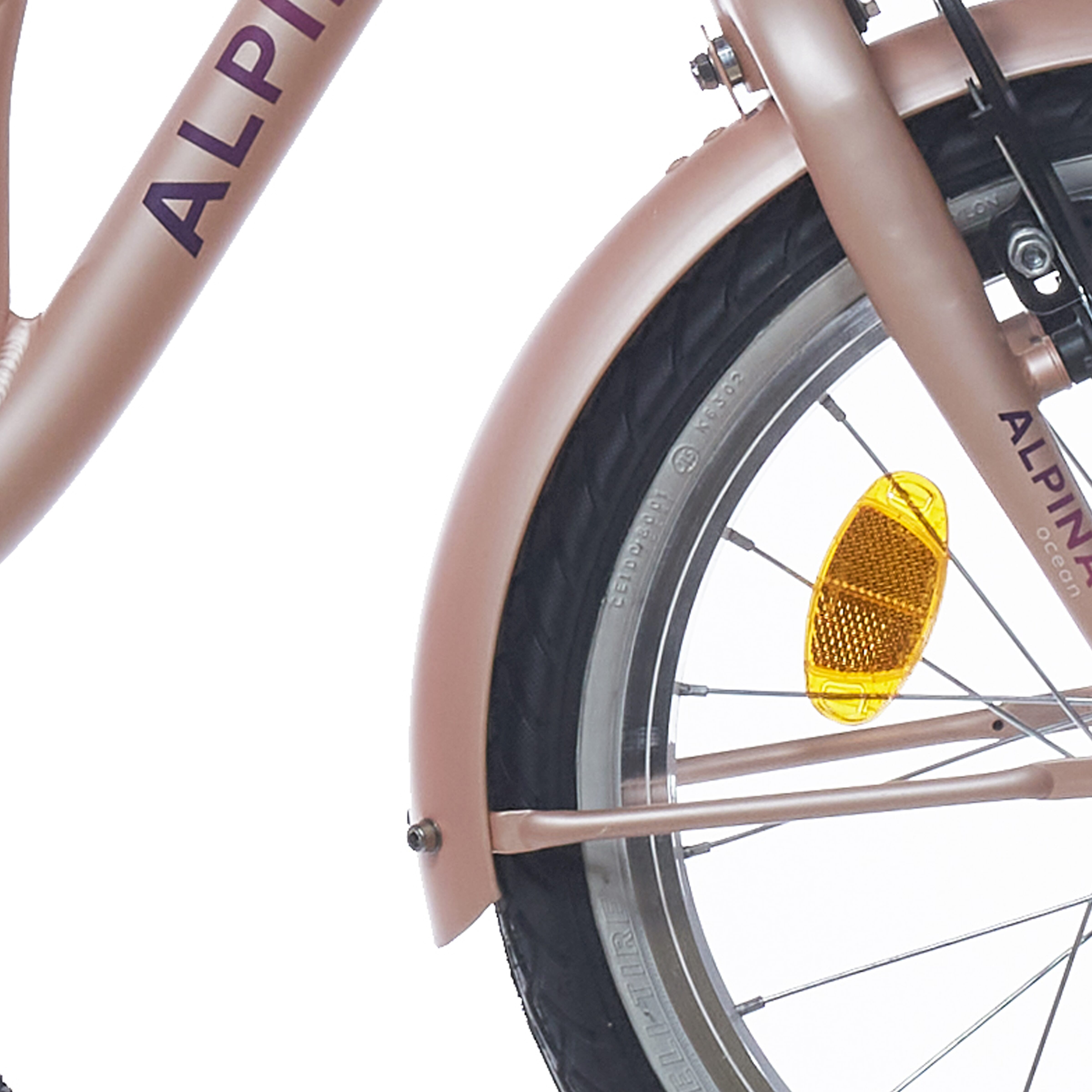 Alpina spatbordenset + stang 18 oceaan mistig roze mat