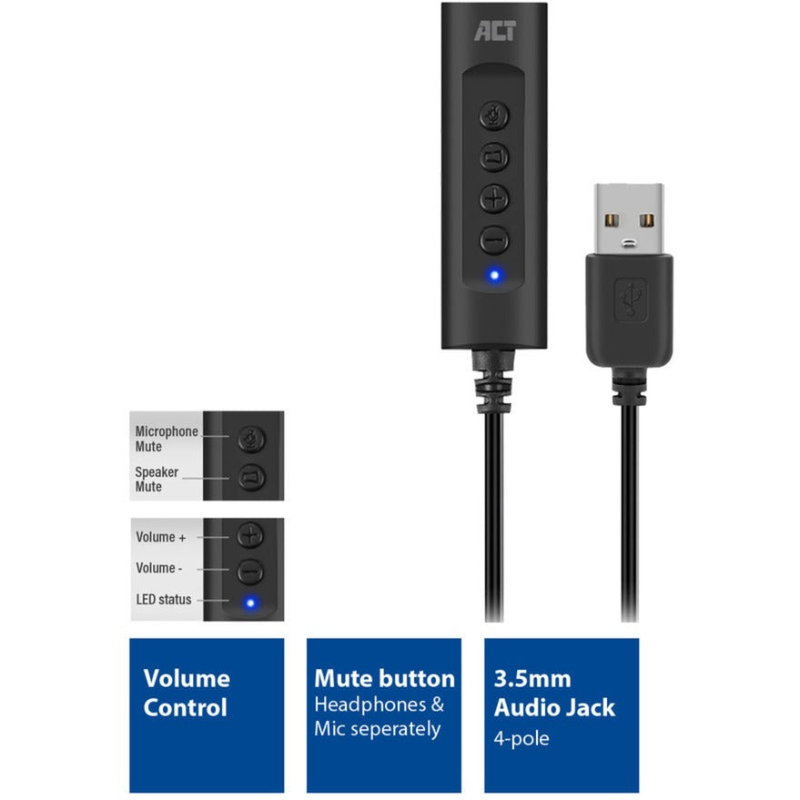 ACT Connectiviteit Connectiviteit USB-A externe geluidskaart