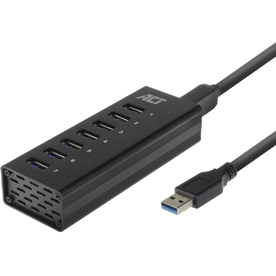 ACT Connectivity Connectivity USB Hub 7 Poorten met stroomadapter