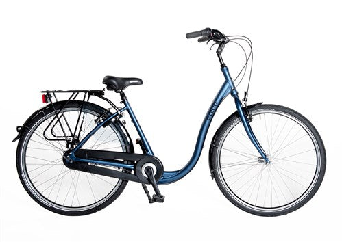 Aldo 28 inch lage instapfiets comfort alu 3v vrijloop blauw