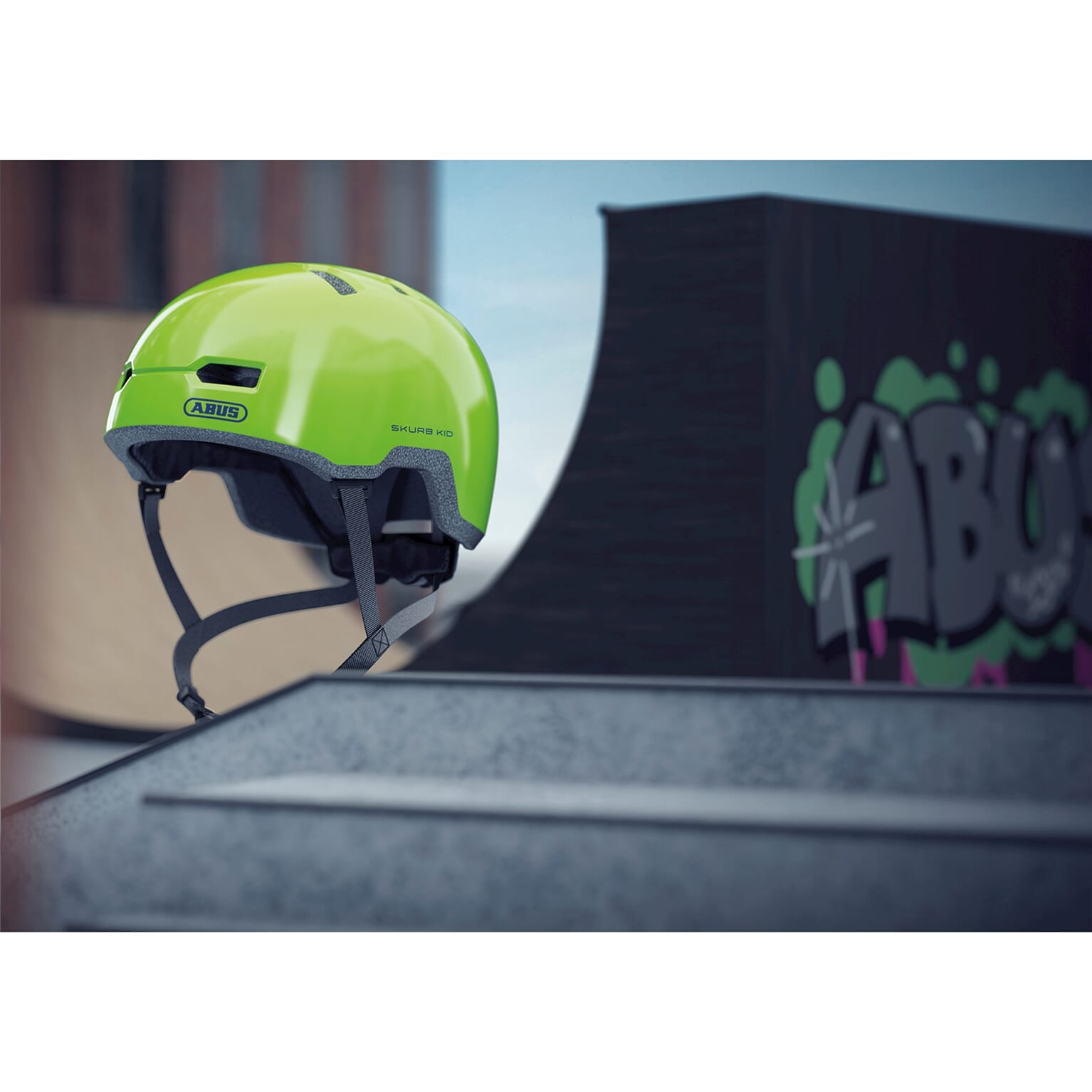 Abus Helm Skurb Kid glanzend groen S 45-50cm